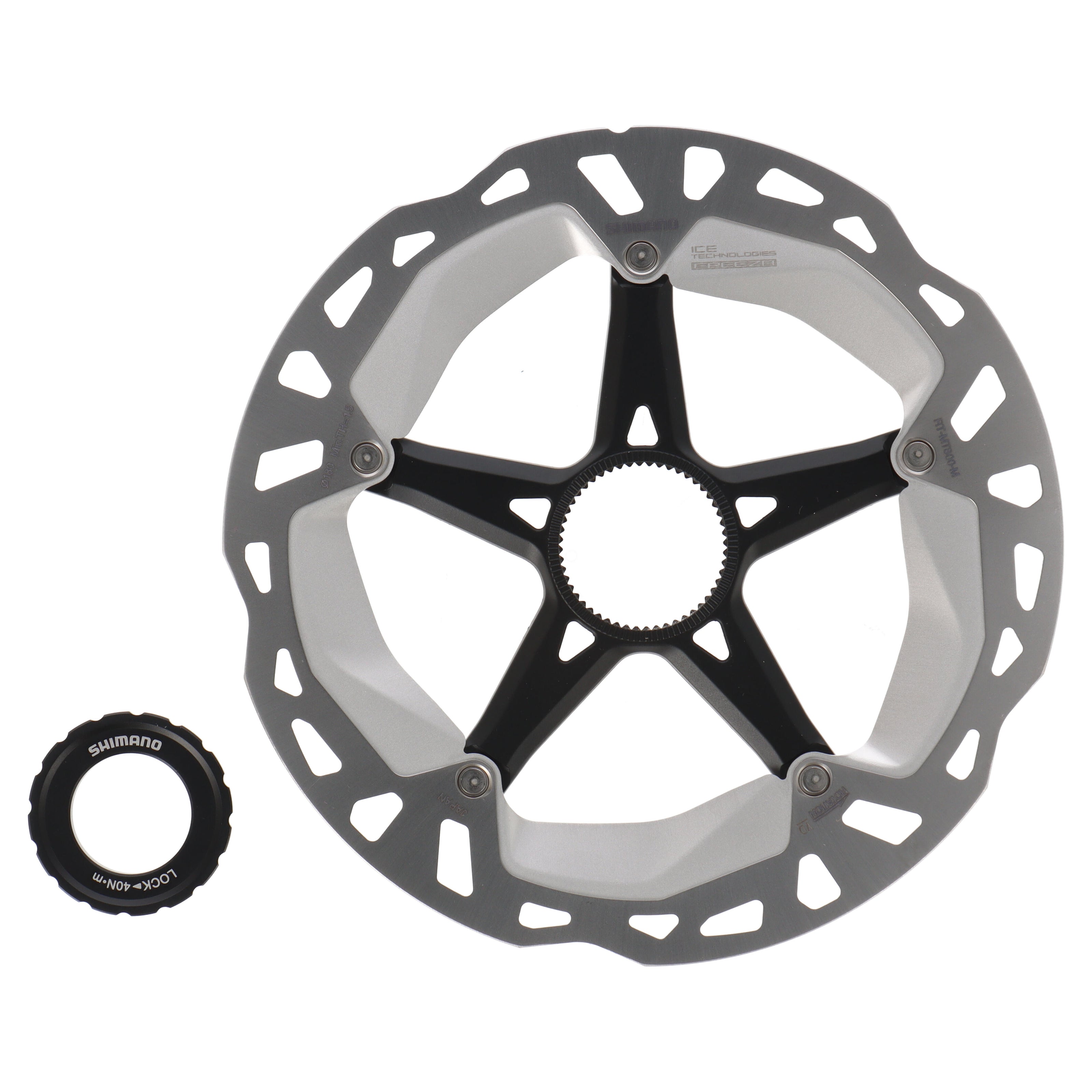 Shimano Deore XT RT-MT800 Bremsscheibe 180 mm | Center Lock | Ice Technologies Freeza | inkl. Lockring